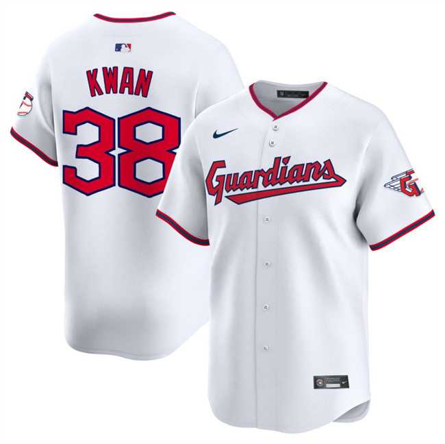 Men%27s Cleveland Guardians #38 Steven Kwan White Home Limited Stitched Jersey Dzhi